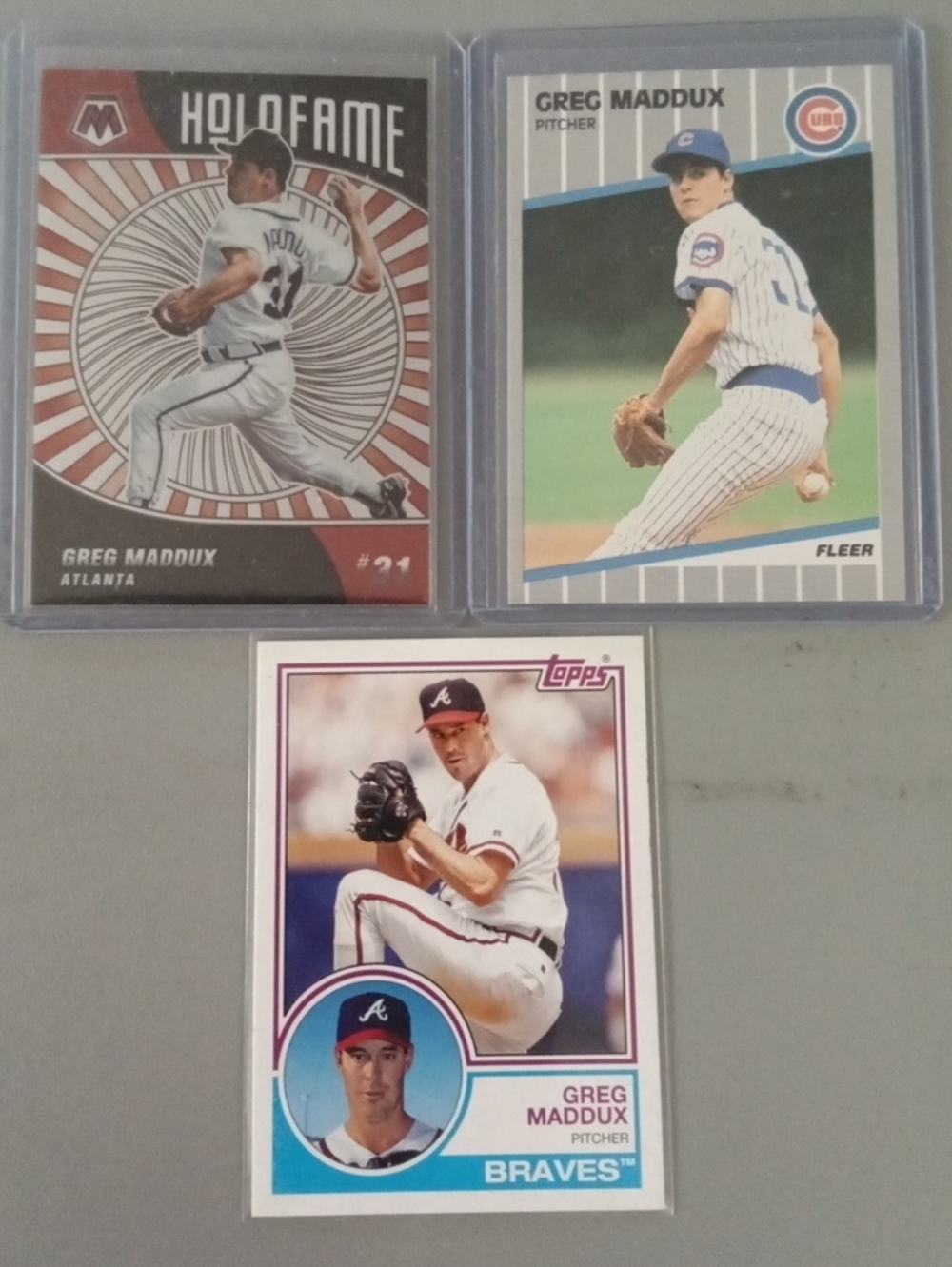 Greg Maddux Baseball Card Lot - White/Blue